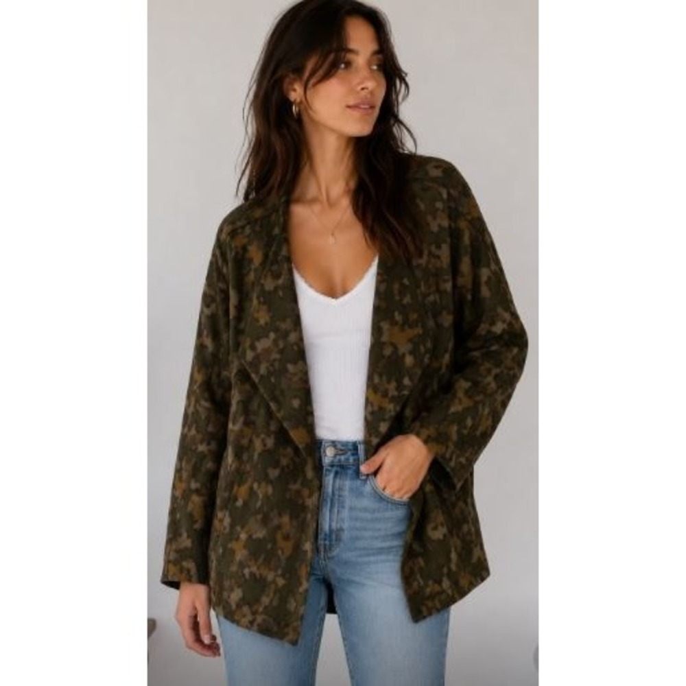 Lysse Sophia Jacket XL Green Bright Animal Camo Drape Moto Utility Streetwear